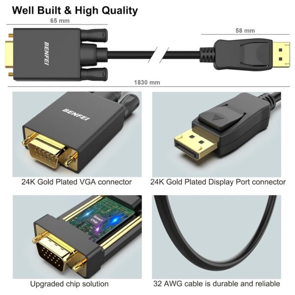 VGA to DP Connector – Premium Quality Adapter - Image 2